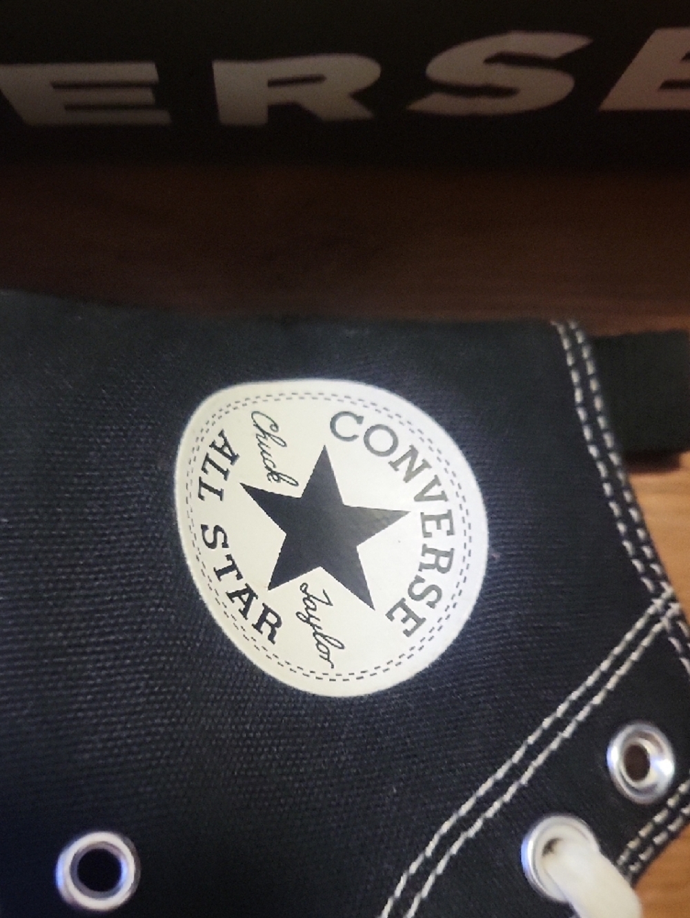 Converse Black and White High-Top Canvas Sneakers - Picture 3 of 5